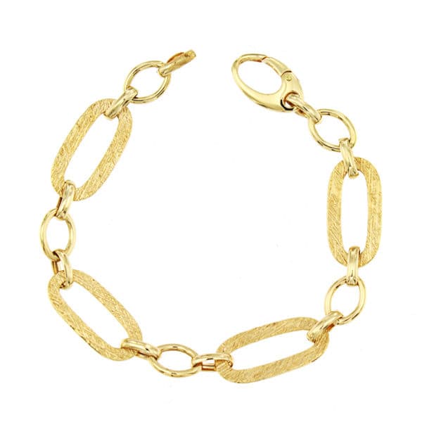 18K Yellow Gold Hollow Link Bracelet — 19.5 cm