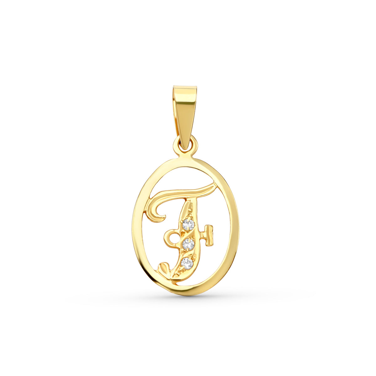 18K Yellow Gold Cubic Zirconia Pendant