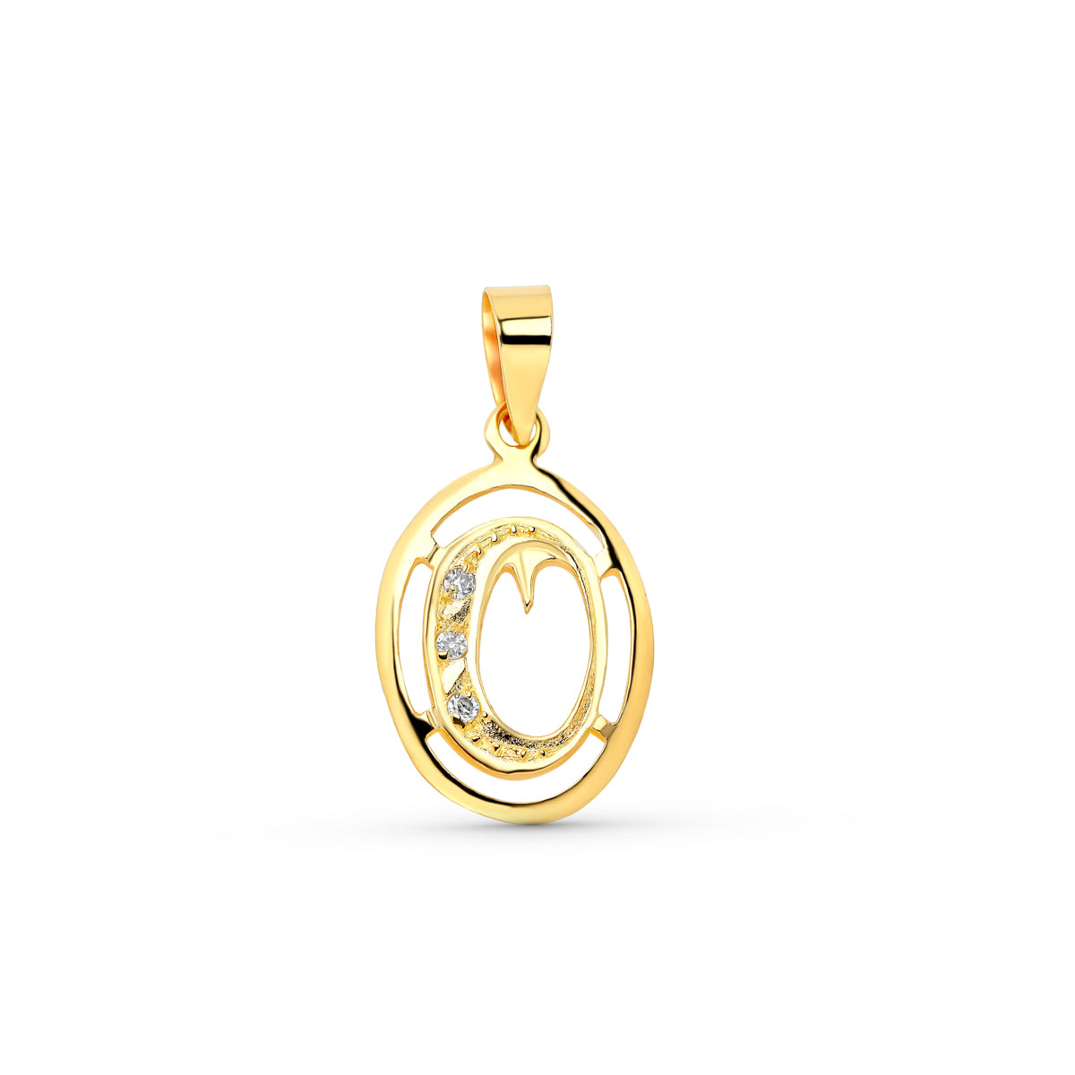 18K Yellow Gold Cubic Zirconia Pendant