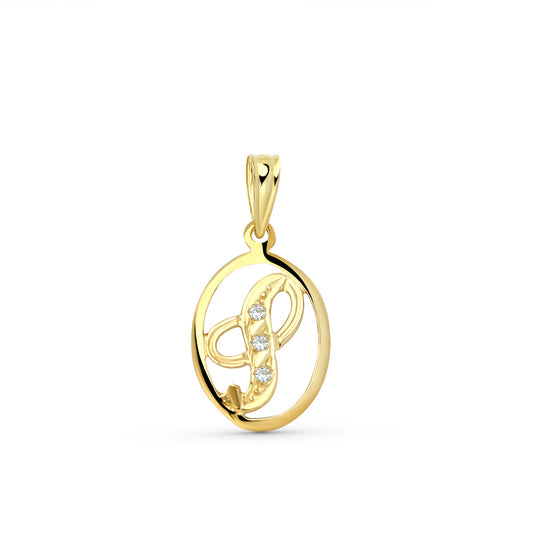 18K Yellow Gold Cubic Zirconia Pendant