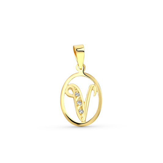 18K Yellow Gold Cubic Zirconia Pendant