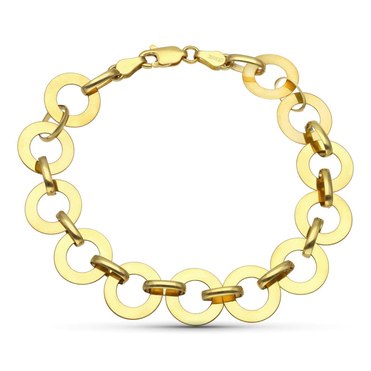 18K Yellow Gold Circle Bracelet — 20 cm