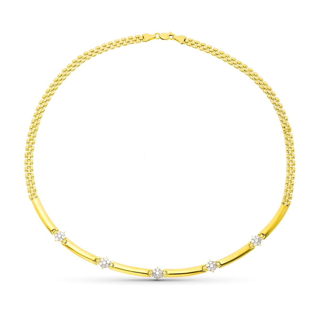 18K Yellow Gold Cubic Zirconia Necklace