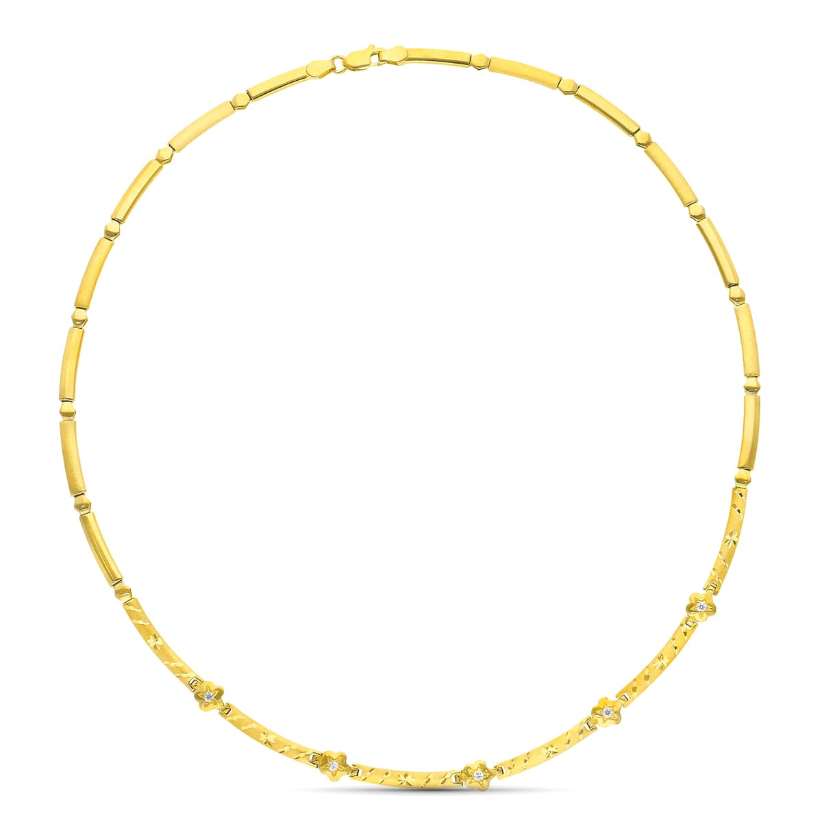18K Yellow Gold Cubic Zirconia Necklace