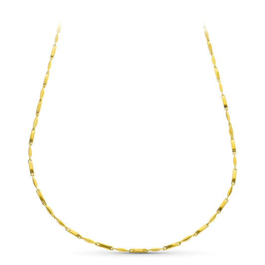 18K Yellow Gold Hollow Section Chain — 60 cm, 2.5 mm