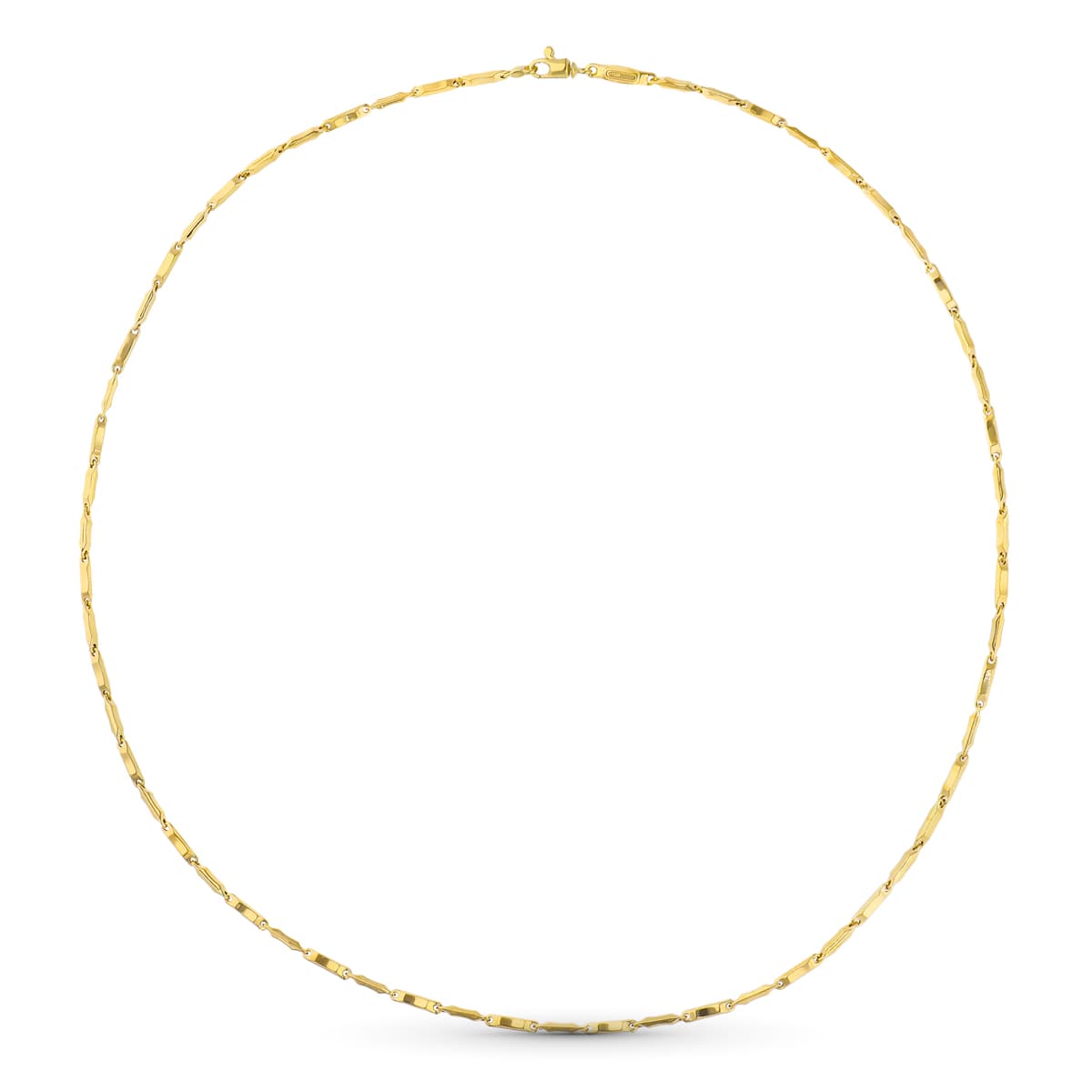 18K Yellow Gold Hollow Section Chain — 60 cm, 2.5 mm