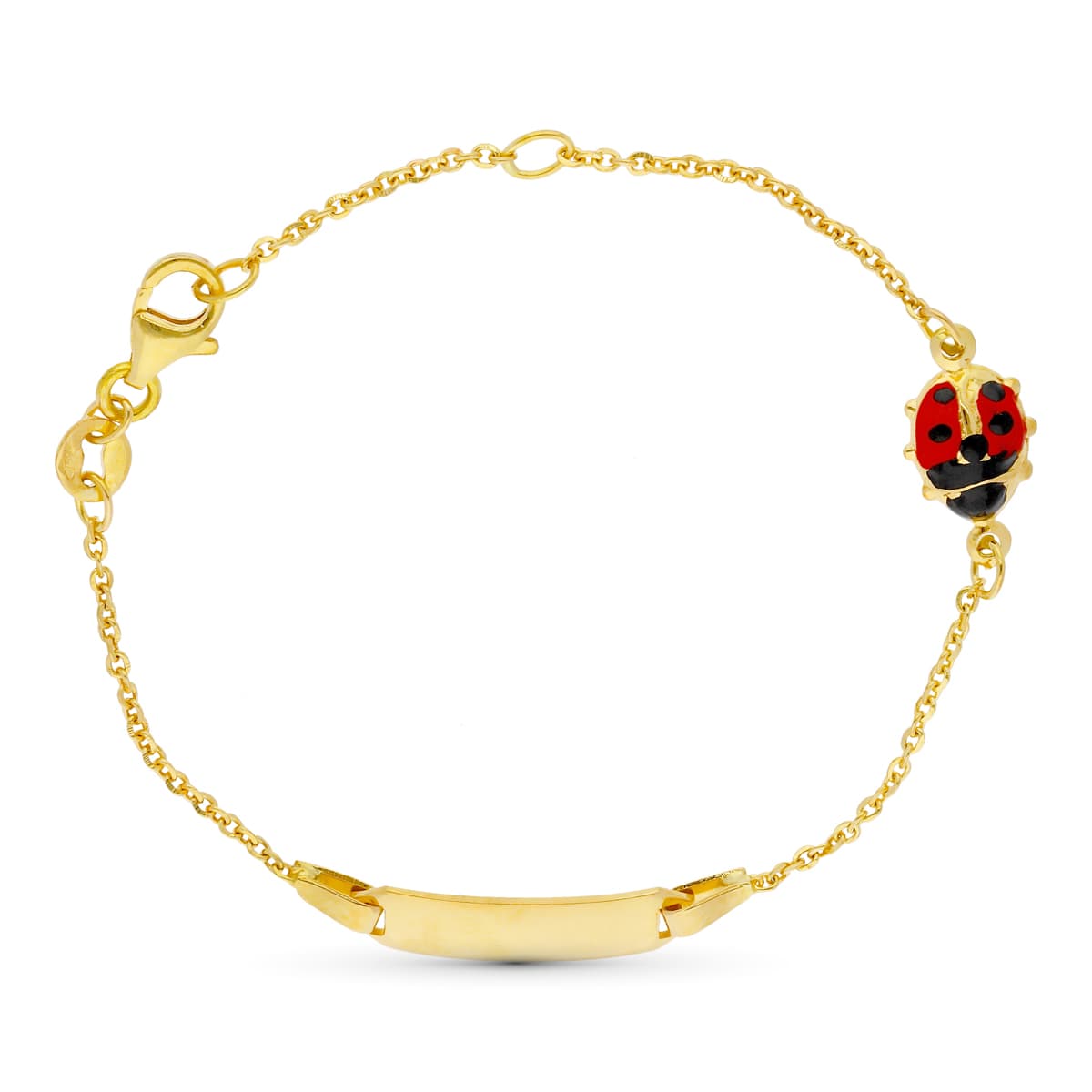 18K Yellow Gold Ladybird ID Bracelet — 16 cm