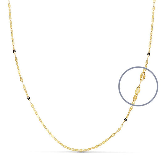 18K Yellow Gold Solid Diamond-Cut Chain — 45 cm, 1 mm