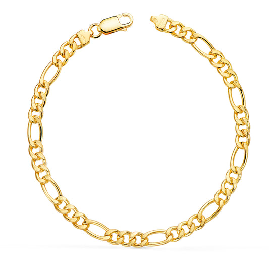 18K Yellow Gold 3+1 Link Bracelet — 19 cm, 4.75 mm