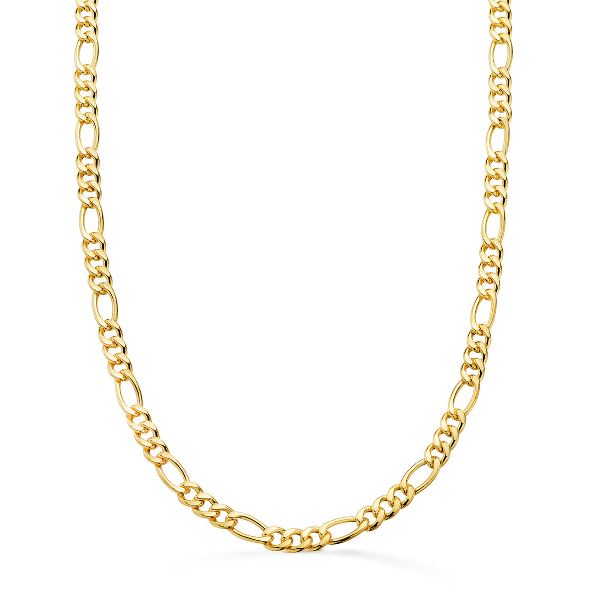 18K Yellow Gold Hollow 3+1 Link Chain — 60 cm, 4.5 mm