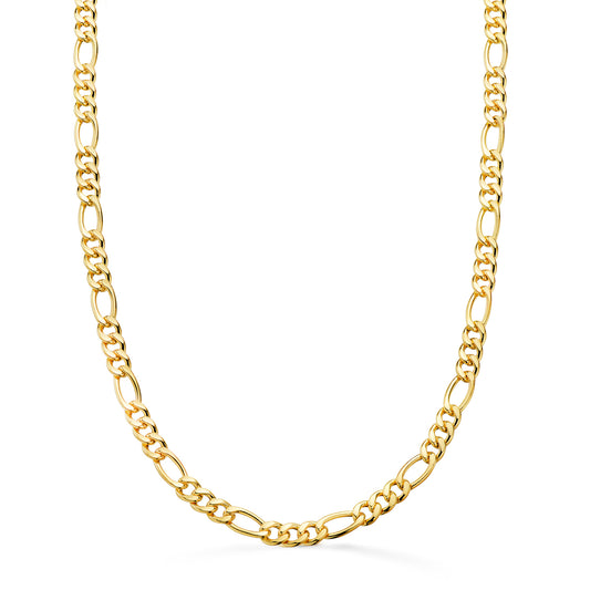 18K Yellow Gold Hollow 3+1 Link Chain — 60 cm, 4.5 mm