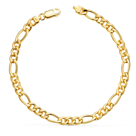 18K Yellow Gold 3+1 Link Bracelet — 21 cm, 5 mm