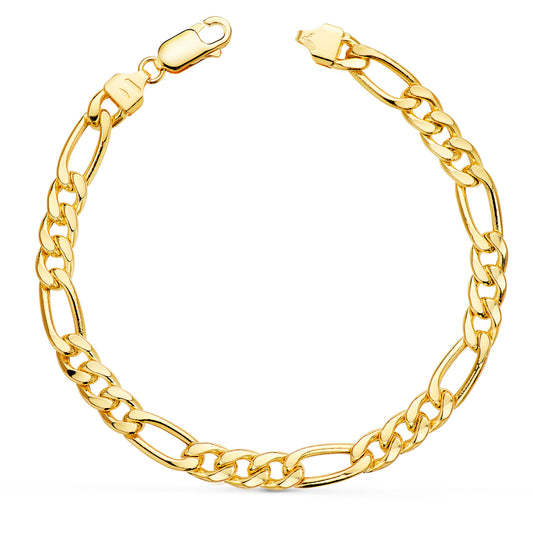 18K Yellow Gold 3+1 Link Bracelet — 21 cm, 6.5 mm