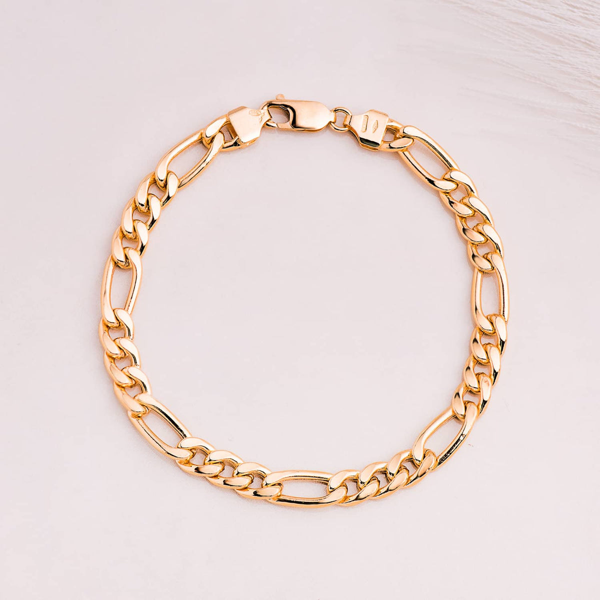 18K Yellow Gold 3+1 Link Bracelet — 21 cm, 6.5 mm