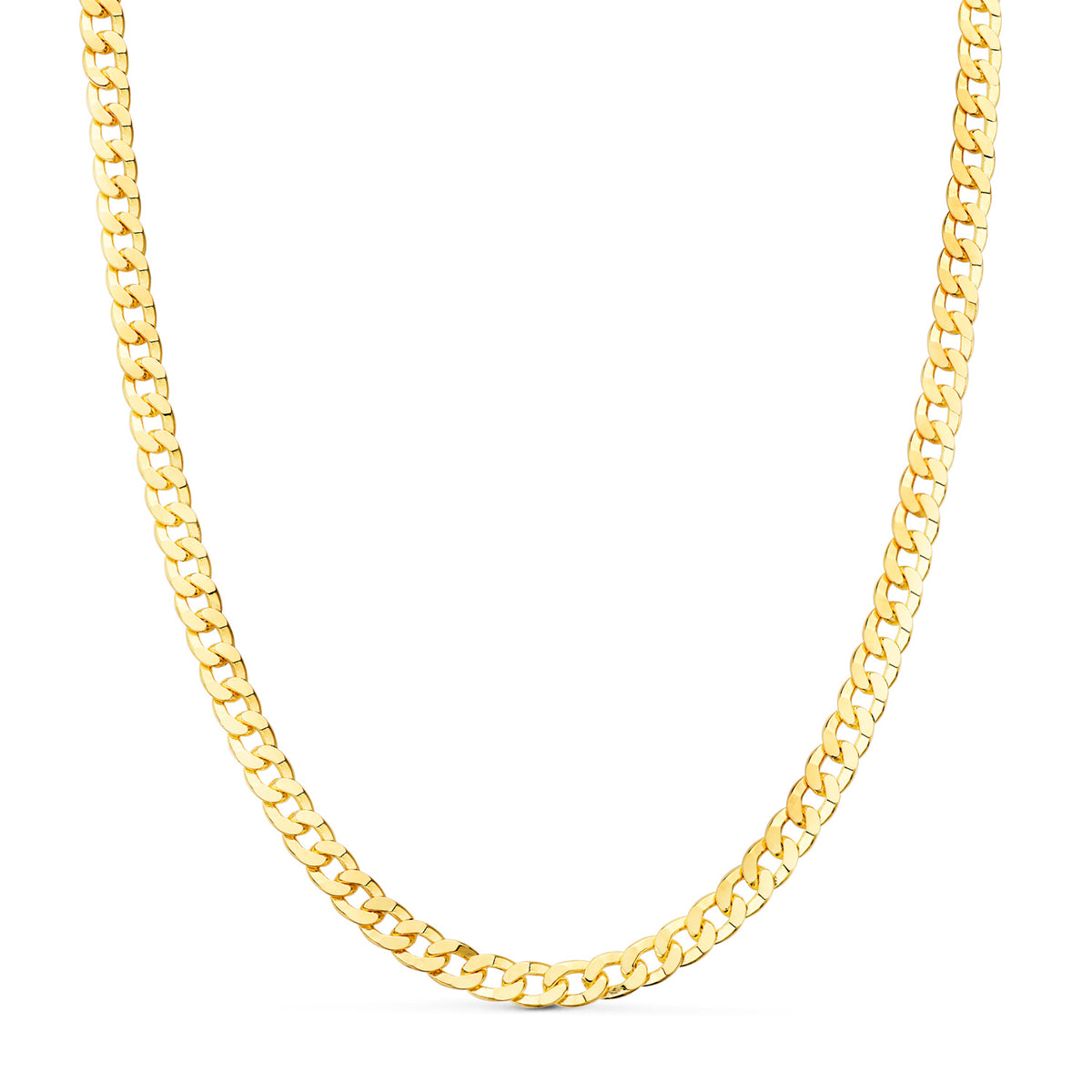 18K Yellow Gold Hollow Curb Chain — 60 cm, 5.3 mm