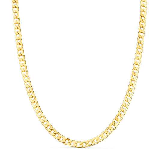 18K Yellow Gold Hollow Curb Chain — 60 cm, 5.3 mm