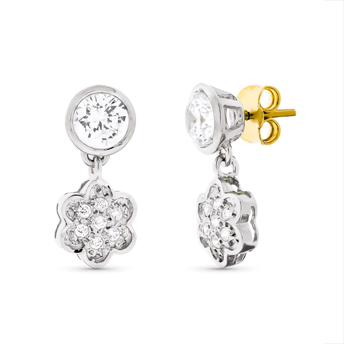 18K White Gold Earrings with Cubic Zirconia