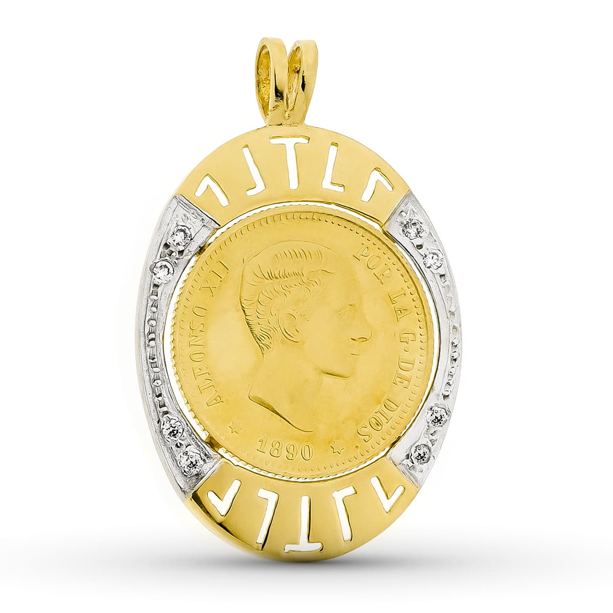 18K Gold Pendant with Cubic Zirconia