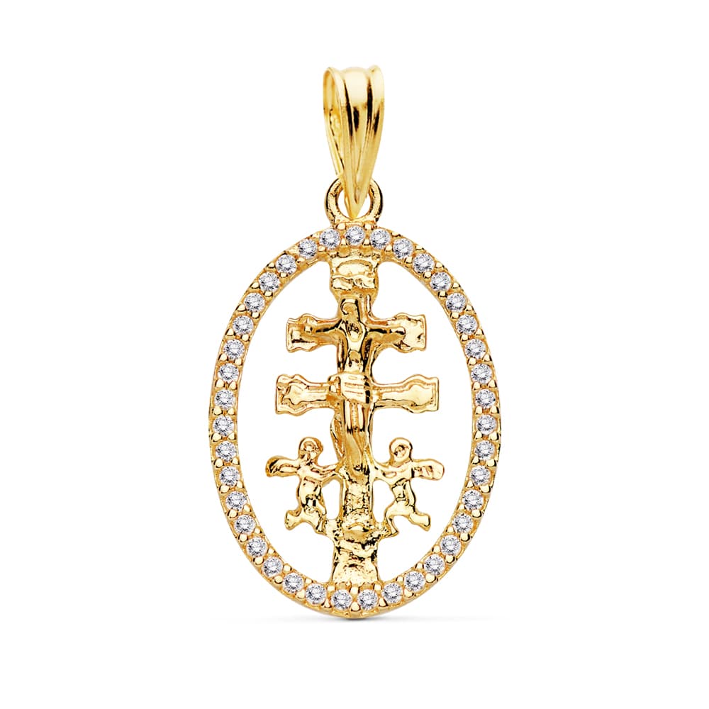 18K Yellow Gold Cross Pendant