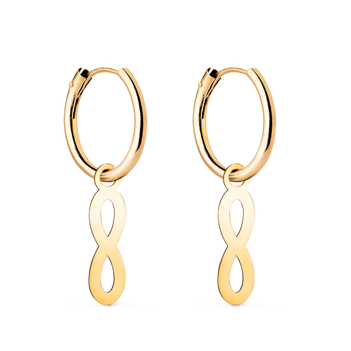 18K Yellow Gold Infinity Hoop Earrings