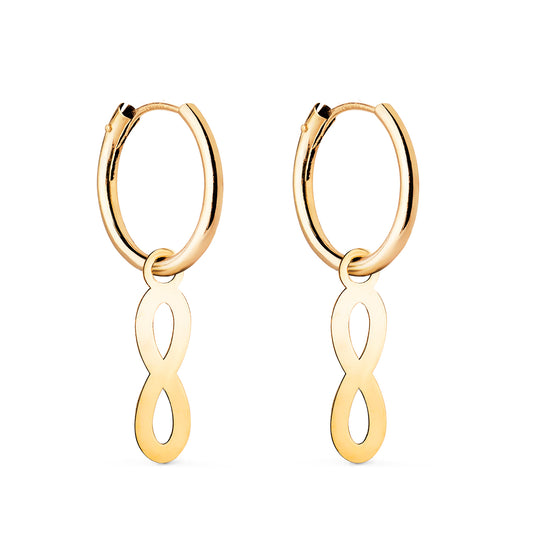 18K Yellow Gold Infinity Hoop Earrings