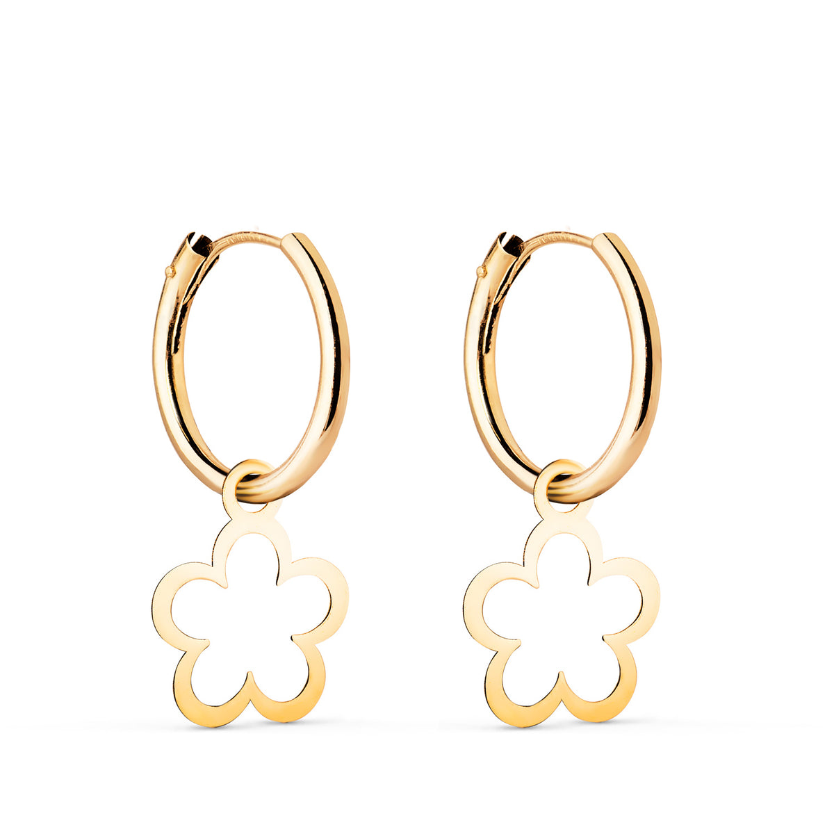 18K Yellow Gold Hoop Earrings
