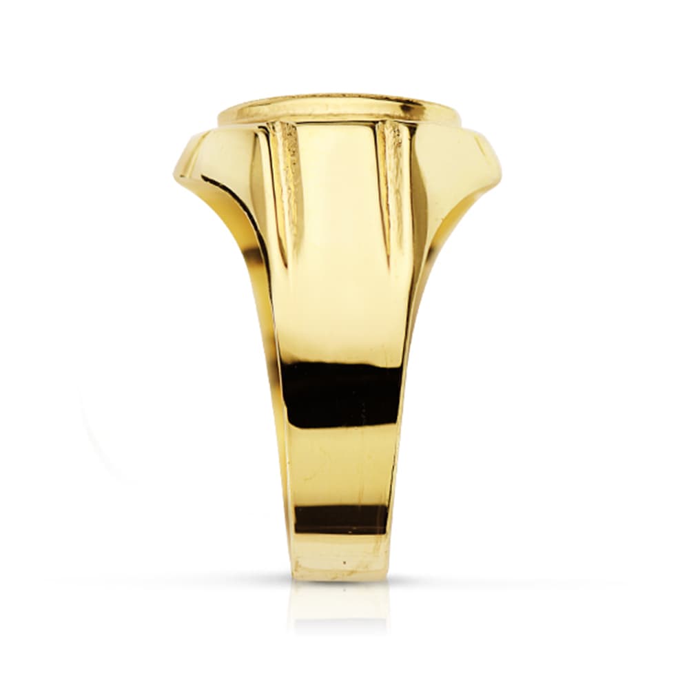 Engravable 18K Yellow Gold Signet Ring