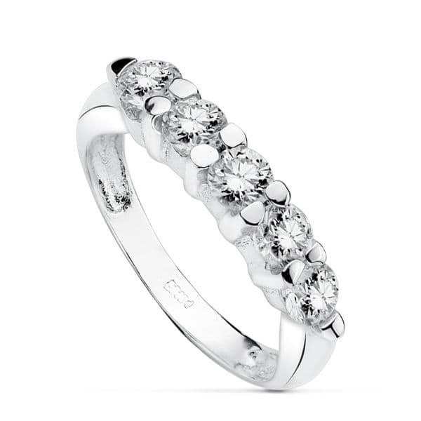 18K White Gold Ring with Cubic Zirconia
