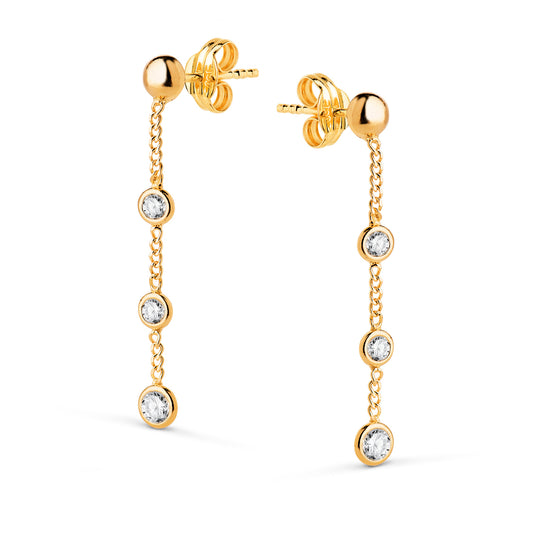 18K Yellow Gold Earrings with Cubic Zirconia