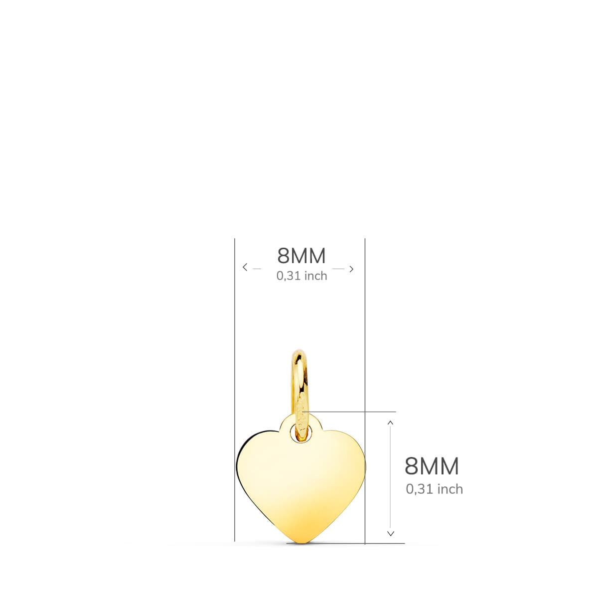 18K Yellow Gold Heart Pendant