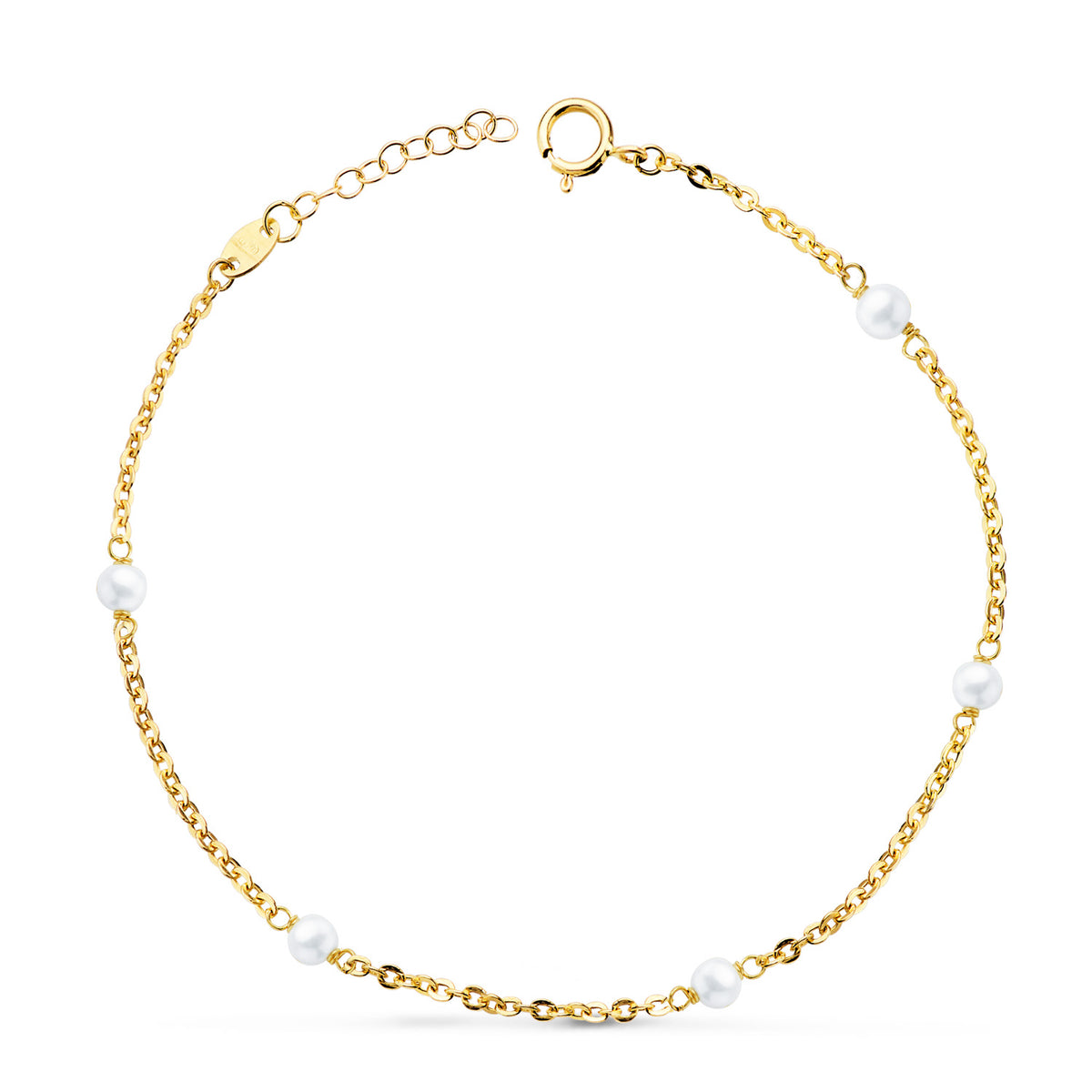 18K Yellow Gold Bracelet with Pearl