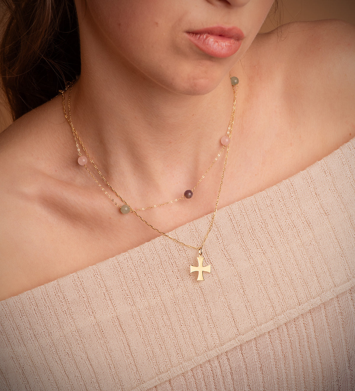 18K Yellow Gold Cross Pendant