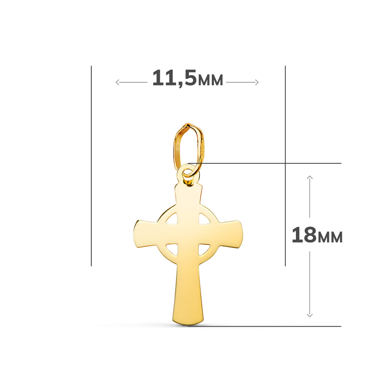 18K Yellow Gold Cross Pendant