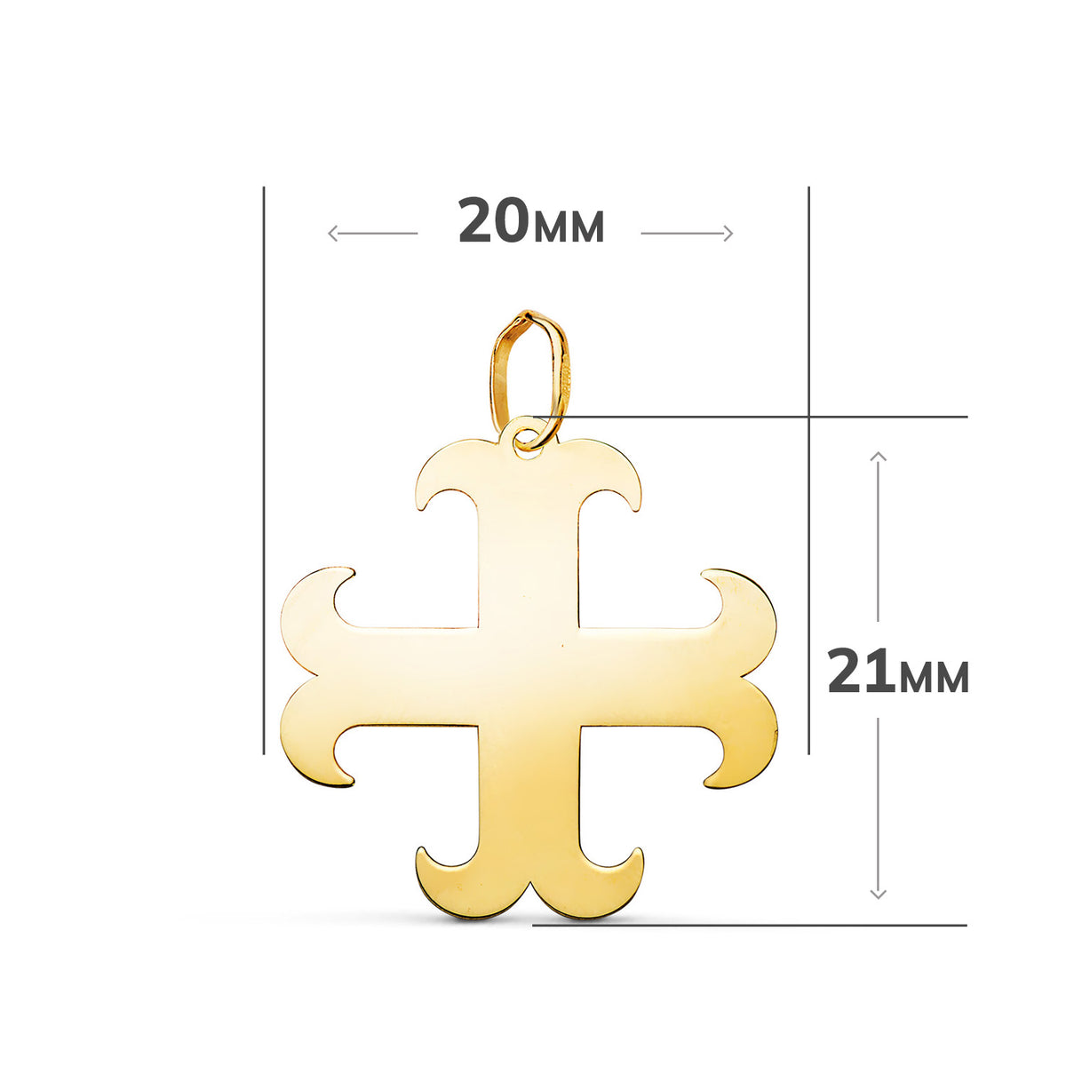 18K Yellow Gold Cross Pendant