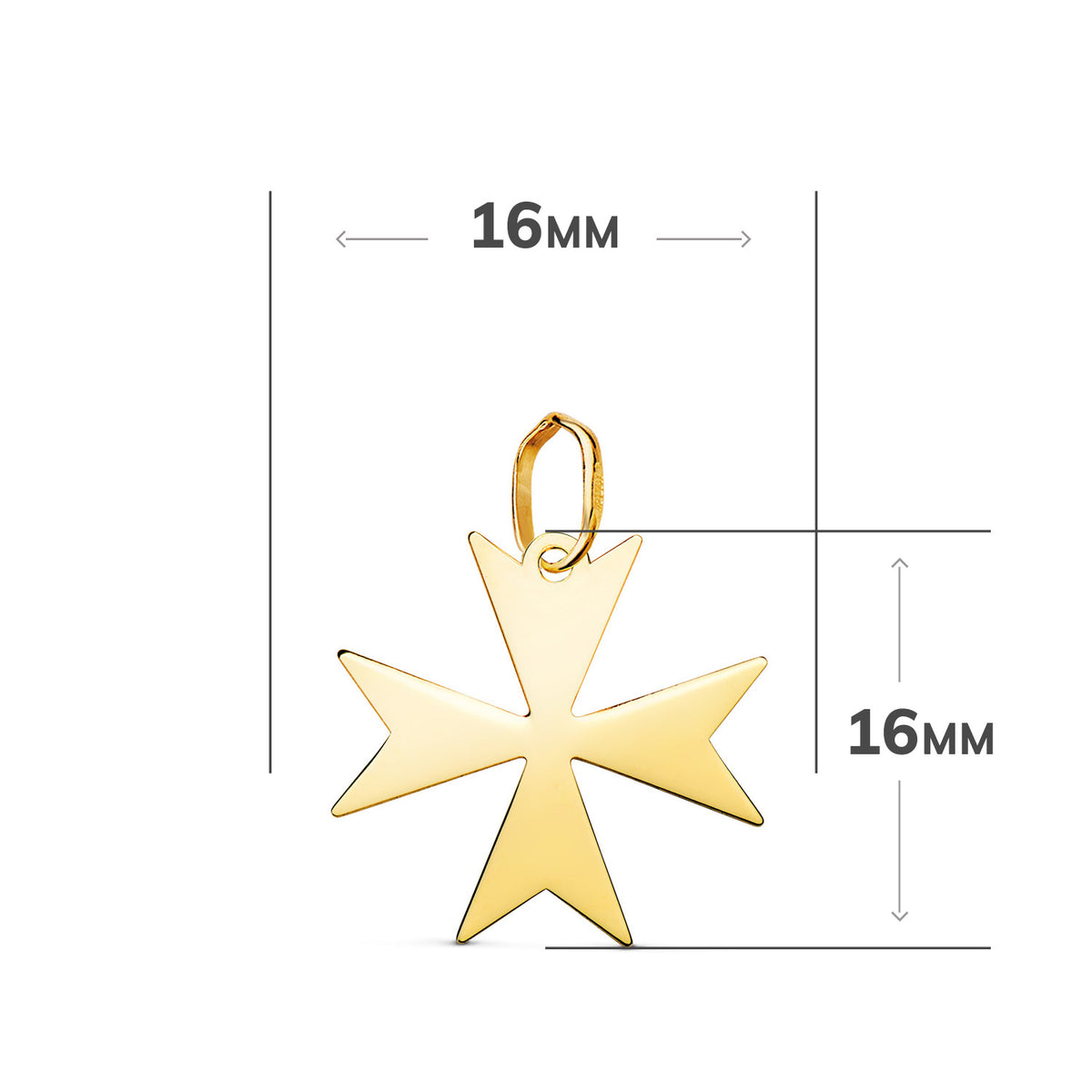 18K Yellow Gold Cross Pendant