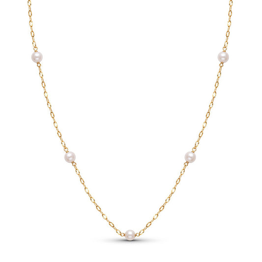 18K Yellow Gold Chain with Pearl