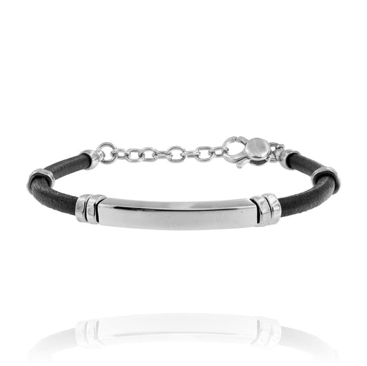 Schwarzes Lederarmband