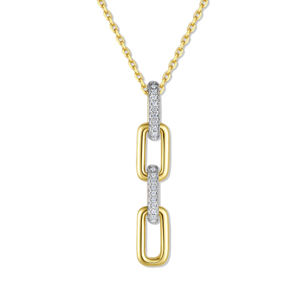 Modern Link Necklace – Gold-Plated Silver