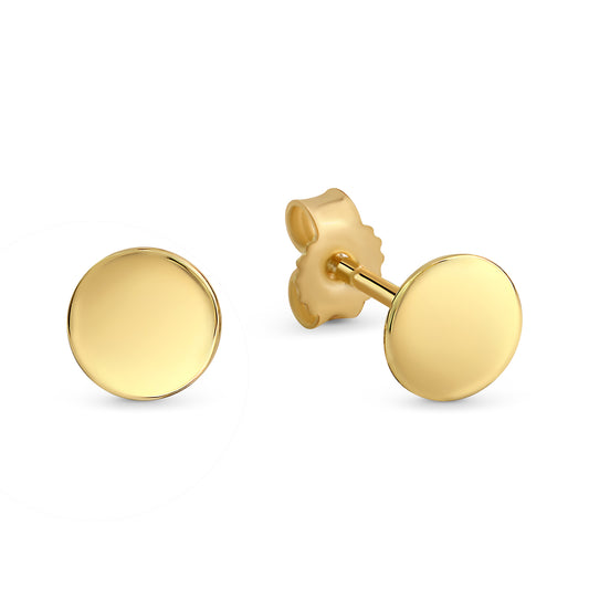 Round Dot Stud Earrings – 8K Gold