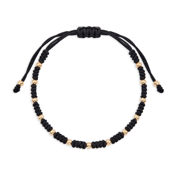 8K Gold Bead Textile Bracelet