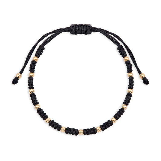 8K Gold Bead Textile Bracelet