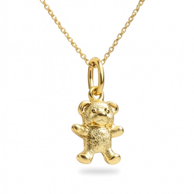 Small Teddy Pendant – 8K Gold