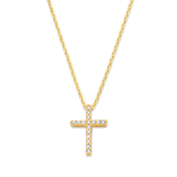 Faith Cross Necklace – 14K Gold