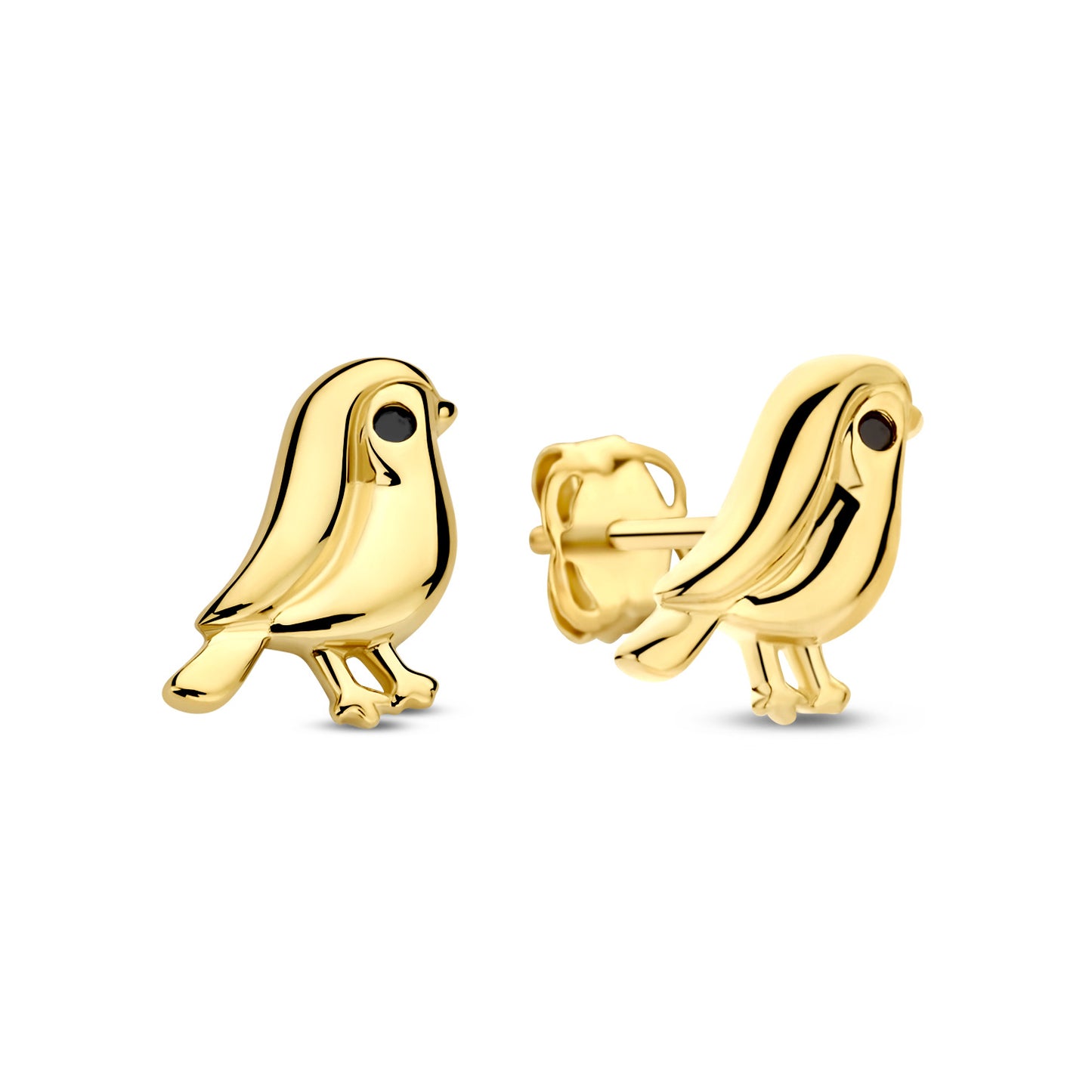 Bird Stud Earrings – 14K Gold