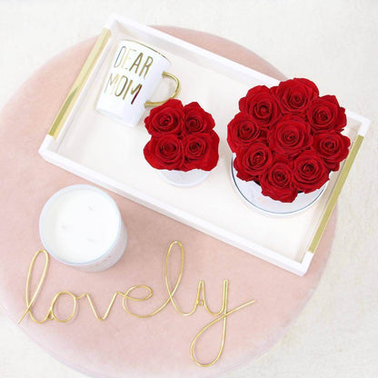 Klassische runde Infinity-Rosenbox – XS
