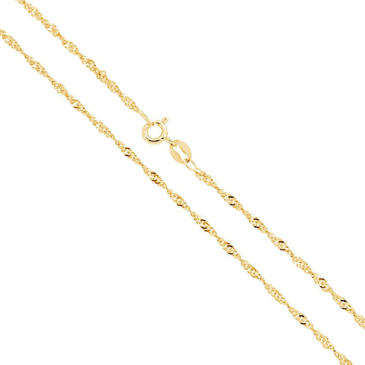 Singapore Diamond-Cut Chain Necklace – 1.9 mm