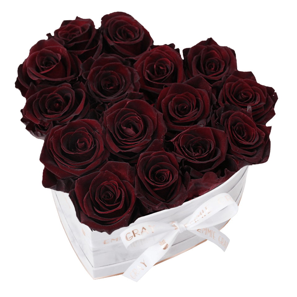 Klassische Infinity-Herz-Rosenbox – M