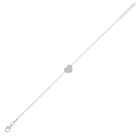 Engravable Silver Heart Bracelet – Couple’s Initials