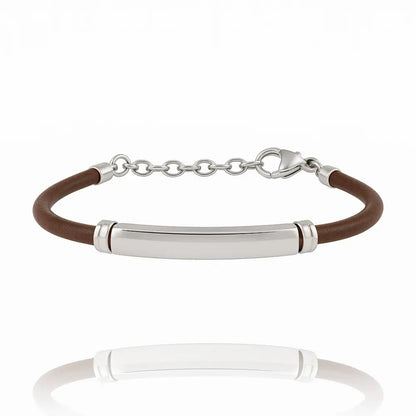 Brown leather bracelet – Bracelet by Flor de Oro | Customizable Luxury Jewelry