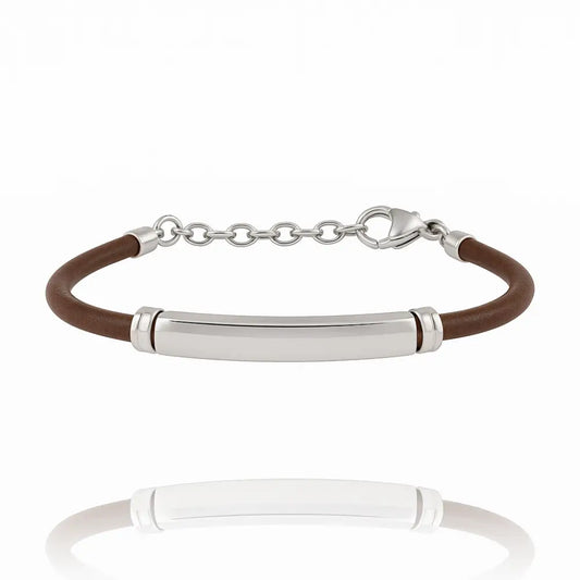 Brown leather bracelet – Bracelet by Flor de Oro | Customizable Luxury Jewelry